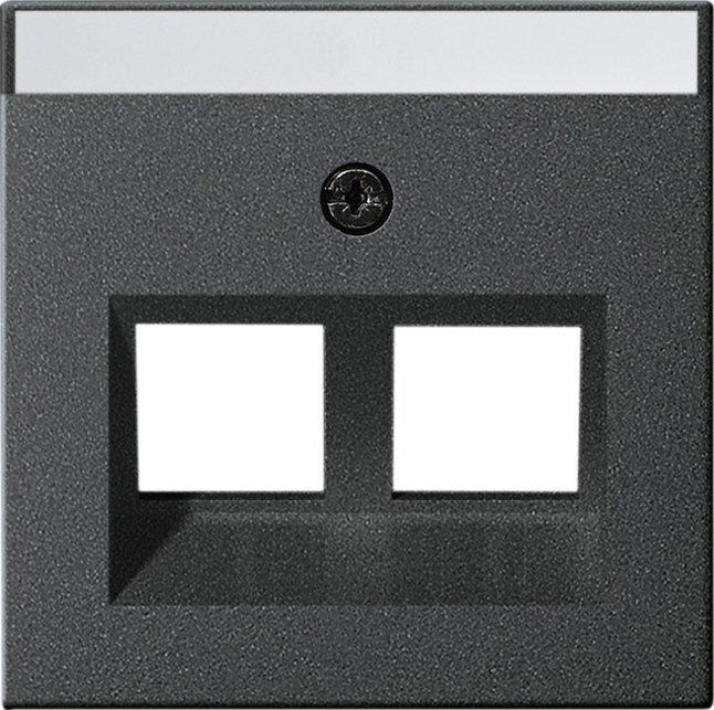 2-fach Abdeckung beschriftbar Modular Jack 30° für System 55 anthrazit 