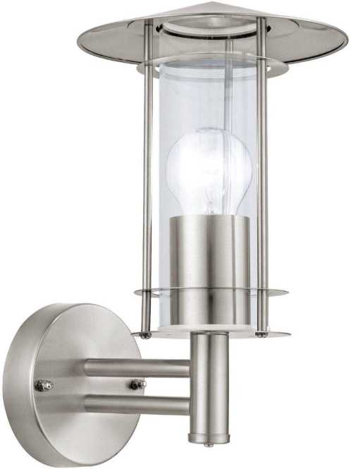 Außen-Wandleuchte LISIO edelstahl/klar E27 1x60W 