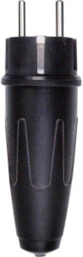 Schwerer Vollgummi-SCHUKO-Stecker schwarz 
