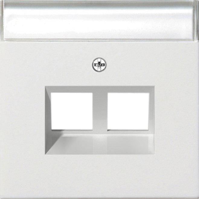 2-fach Abdeckung beschriftbar Modular Jack 30° für Flächenschalter reinweiß 