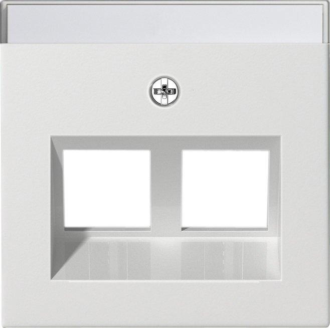 2-fach Abdeckung beschriftbar Modular Jack 30° für System 55 reinweiß matt 