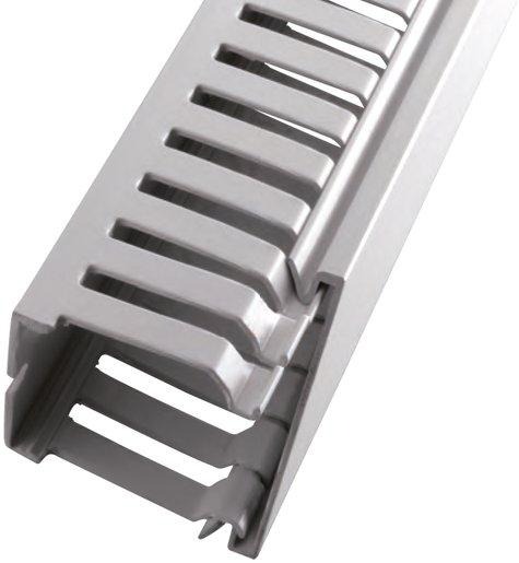 Verdrahtungskanal BxH 37,5x75 mm PVC grau RAL7030 VPE=24 m 