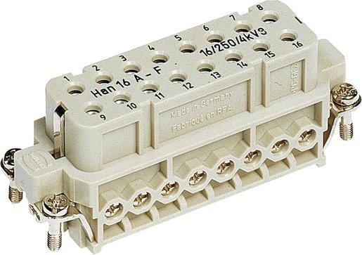 Han A Buchseneinsatz 16-polig Schraubanschluss 400V / 10A 