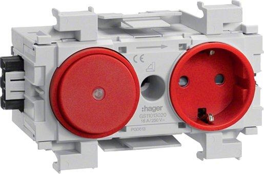 Steckdose / Schalter Wago frontrastend rot 
