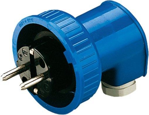 Schuko Winkelstecker 16 A 2 polig 230V blau 