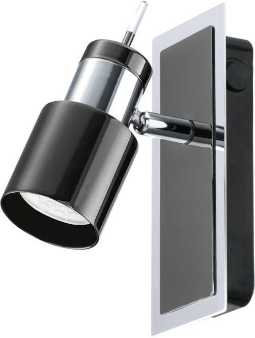 DAVIDA 1 Wandleuchte 1xGU10 5W LED mit Wippschalter chrom/schwarz +LM 