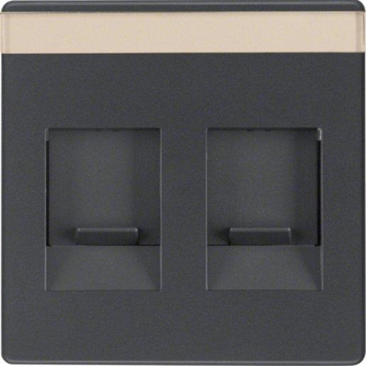 Zentralstück Staubschutzschiebern Beschriftungsfeld Q.1/Q.3 anthrazit 