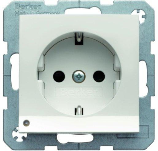 Steckdose SCHUKO m. LED-Orientierungslicht S.1/B.3/B.7 polarweiß glän. 
