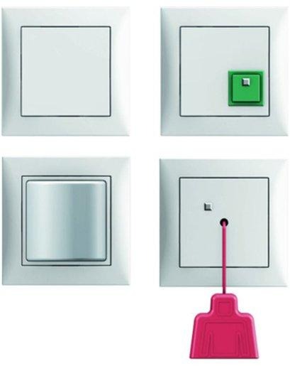 Notruf-Set mit Rahmen S.1 polarweiß glänzend 