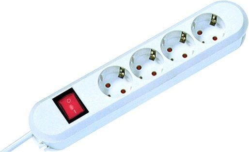 Tischverteiler SMART 4 x Schuko schwarz 1 x Schalter mit Zuleitung 