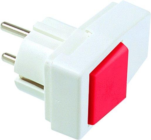 Schuko-Winkelstecker mit Schalter beleuchtet weiß 