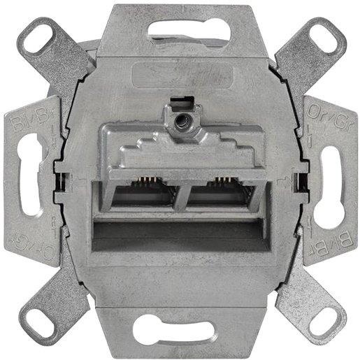 Datendose Kat6 ohne Zentralstück und Abdeckplatte 2 x 8-polig RJ45 