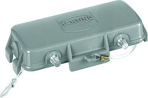 Abdeckkappe für Gehäuseunterteil Han 16B mit Verriegelung Nietbolzen 