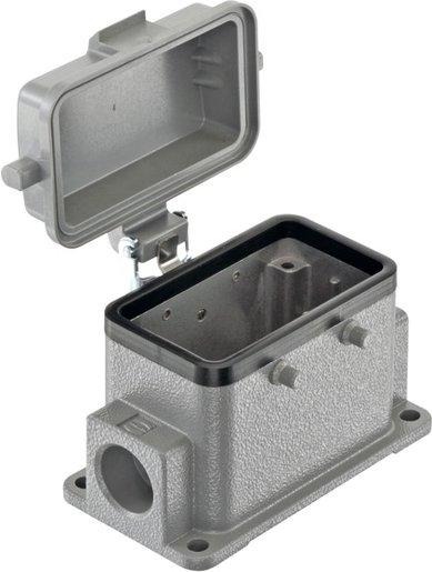 Sockelgehäuse Han 10B niedrige Bauform Kabeleingang 1x M20 seitlich 