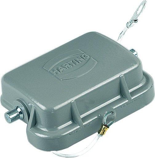 Abdeckkappe für Gehäuseunterteil Han 6B mit Verriegelung Nietbolzen 