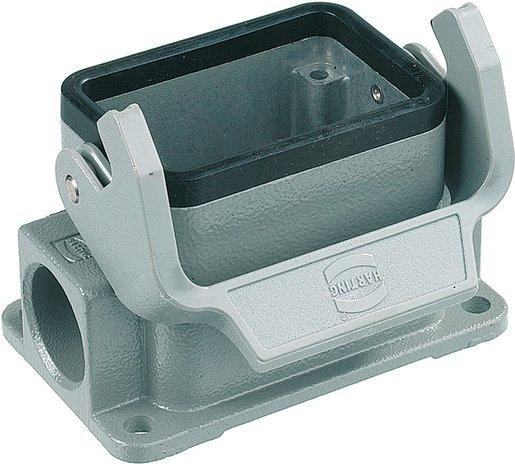 Sockelgehäuse Han 6B niedrige Bauform Kabeleingang 2xM20 seitlich 