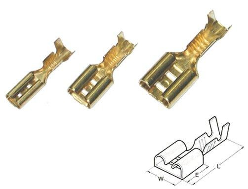 Flachsteckhülse mit Kabelstopp 1,0-2,5 mm / 6,3x0,8 mm Bandware 