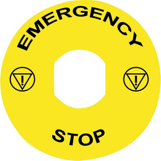 NOT-AUS-Schild englisch 90mm ZBY-8330 