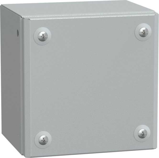 SBM Industriegehäuse Stahlblech RAL7035 ohne Montageplatte H150 x B150 x T120 mm 