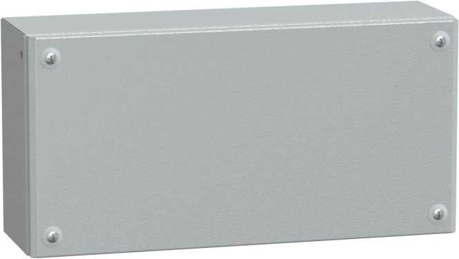 SBM Industriegehäuse Stahlblech RAL7035 ohne Montageplatte H200 x B400 x T120 mm 