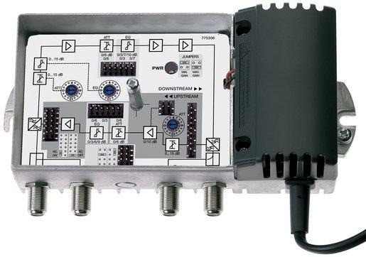 Hausanschlussverstärker vorwärts 20 dB rückwärts 20 dB max. 98/100 dBμV 