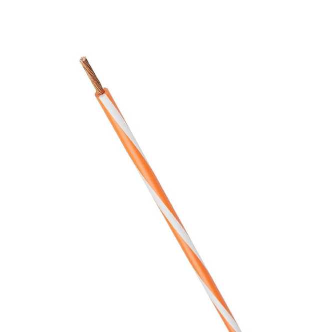 PVC Aderleitung mit Farbwendel 1,5 mm² orange/weiß 150m Spule 