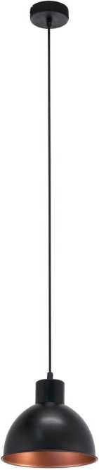 VINTAGE Hängeleuchte 1 x 60W E27 schwarz/kupfer 
