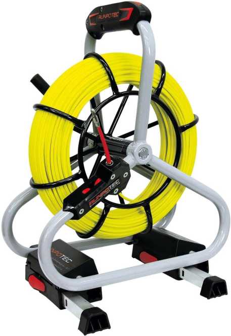 Profi-Set Glasfaserstab Ø 4,5mm Gewinde RG6 60m inkl. Haspel 