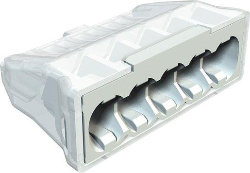 Steckklemme schraubenlose Klemme 5x2,5mm² PA lichtgrau RAL 7035 