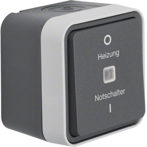Kontroll - Ausschalter 2-polig Aufdruck Heizung - 0 - 1 AP 