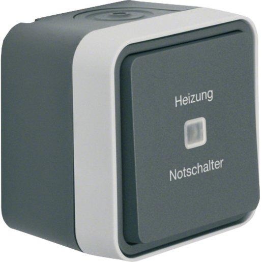 Kontroll - Wechselschalter m Aufdruck Heizung Notschalter AP 