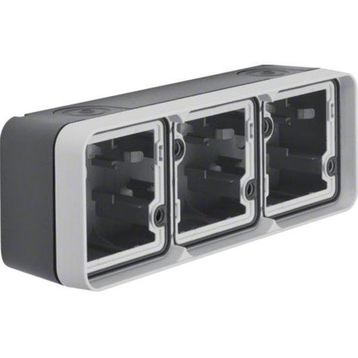 Gehäuse 3-fach waagerecht mit Rahmen AP 