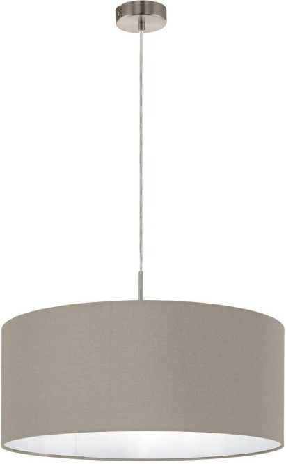 Hängeleuchte 1xE27 60W DM53cm Schirmfarbe Taupe/Innenseite weiss 