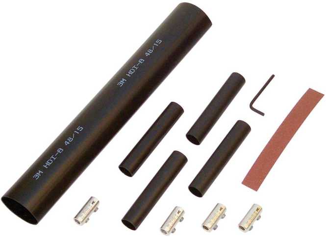 Warmschrumpf-Verbindungsgarnitur m.Schraubverbinder f. 5x1,5mm²-5x6mm² 