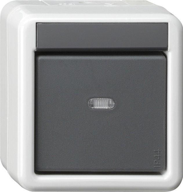 KNX Taster-Busankoppler Aufputz WG 1-fach mit Zweipunktbedienung 