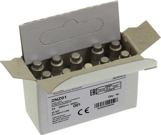 Sicherungseinsatz Niederspannung 2 A AC 400 V D01 gL/gG IEC träge 