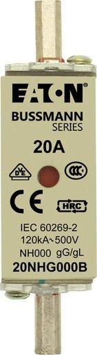 Sicherungseinsatz Niederspannung 20 A AC 500 V NH000 gL/gG IEC 