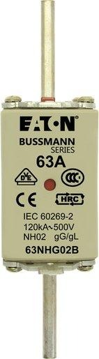Sicherungseinsatz Niederspannung 63 A AC 500 V NH02 gL/gG IEC 