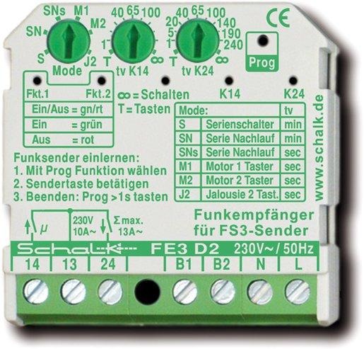Funk Empfänger 2 Kanal 230 VAC 