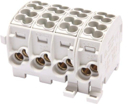 Hauptleitungsklemme BGV A2 25 mm² 4-polig grau - grau - grau - grau 