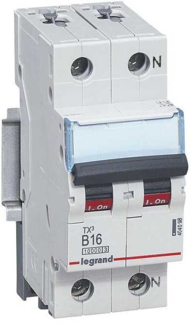 LS-Schutzschalter 2-polig 10kA B-Char 16A 2TE 