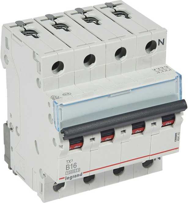 LS-Schutzschalter 4-polig 10kA B-Char 16A 4TE 