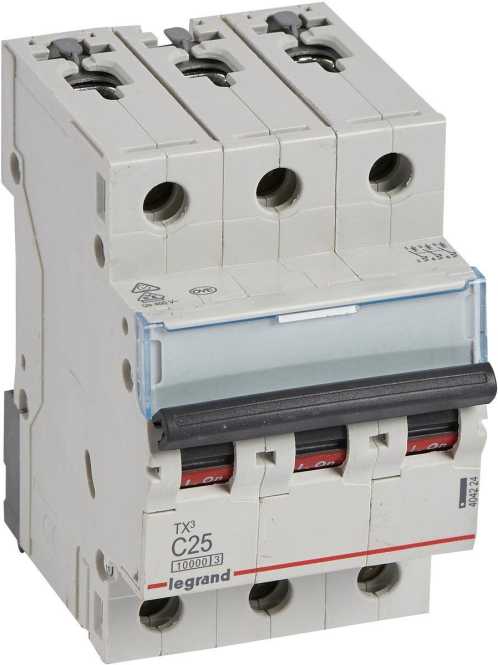 LS-Schutzschalter 3-polig 10kA C-Char 25A 3TE 