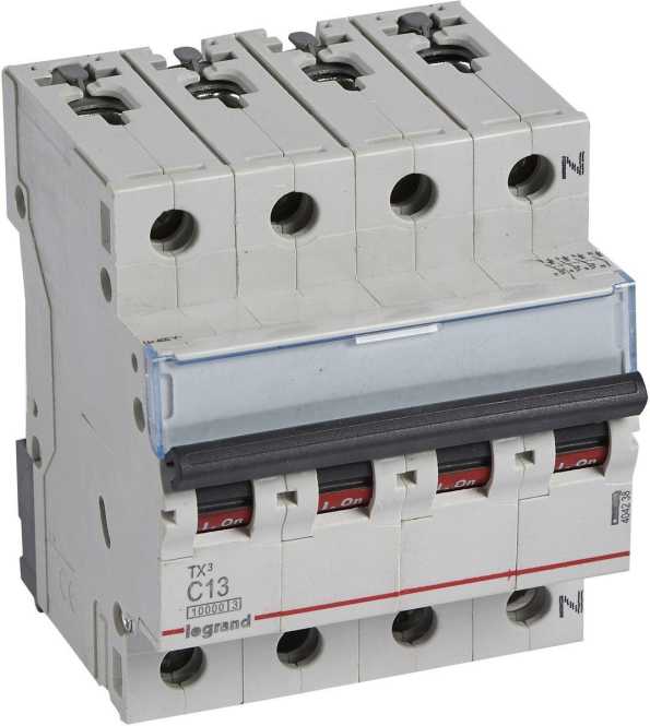 LS-Schutzschalter 4-polig 10kA C-Char 13A 4TE 