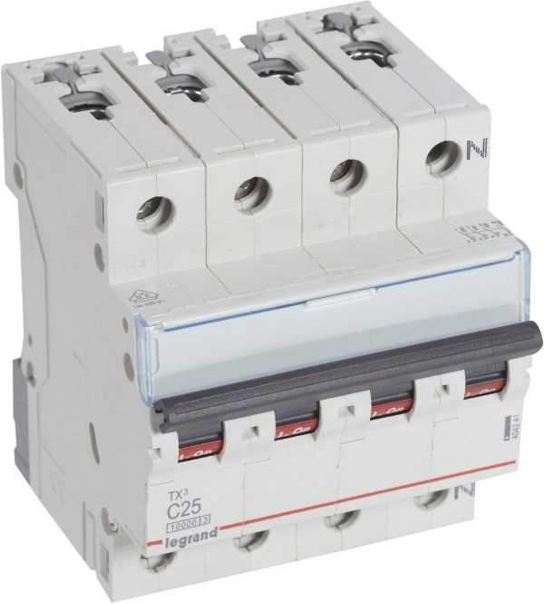 LS-Schutzschalter 4-polig 10kA C-Char 25A 4TE 