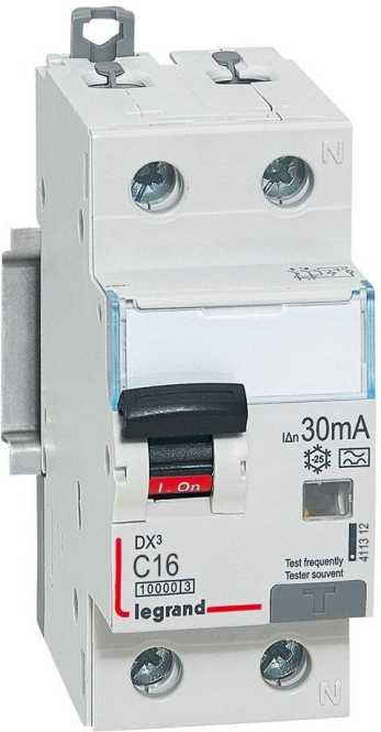 FI / LS Schutzschalter DX3 C 16 A 1-polig + N 10 kA 30 mA A-G 230 V AC 