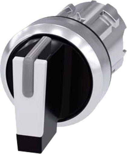 Knebelschalter beleuchtbar 22mm rund MET sw/ws Knebel kurz 3 Schaltst. 