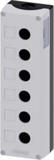 Gehäuse für Befehlsgeräte 22mm rund KST Oberteil grau 6 Befehlsstellen 