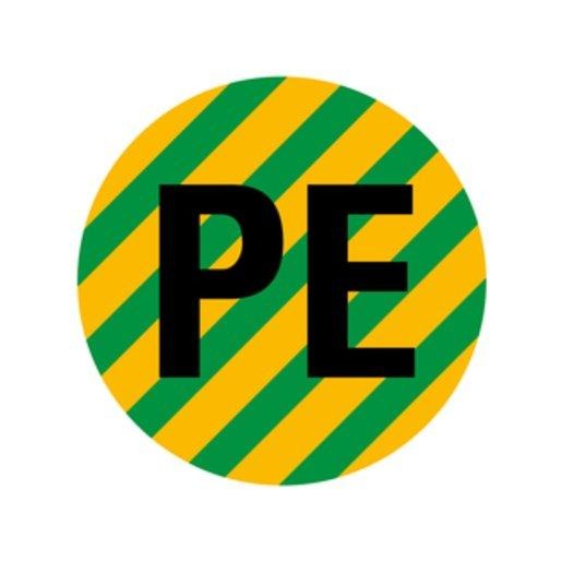 Leiterkennz. Schutzleiter PE PET laminiert Folie selbstkl. Ø 20 9/BOG 