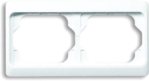 Abdeckrahmen alpha 2-fach waagerecht weiß glänzend 